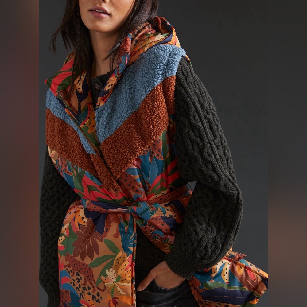 Anthropologie Farm Rio Lively Puffer Vest